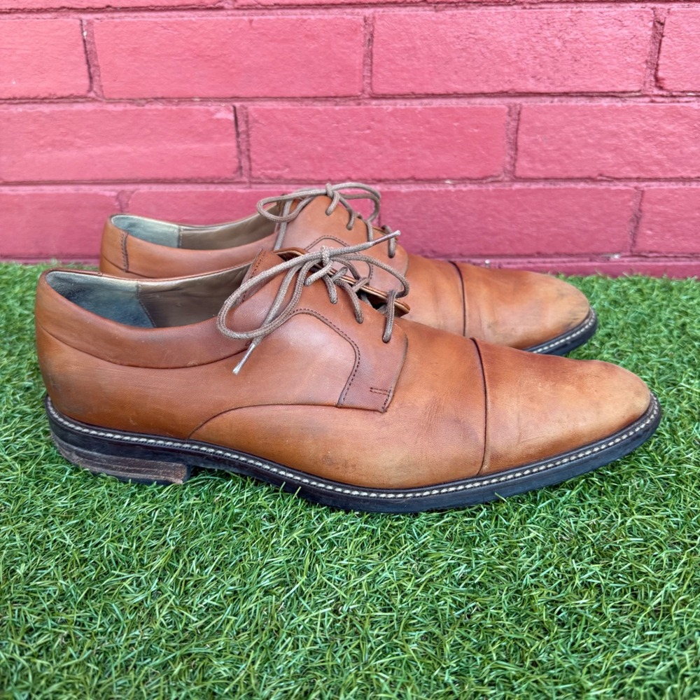 Cole Haan Shoes Mens 10 M Grand OS Oxford Brown Leather‎ Cap Toe Warren C20153